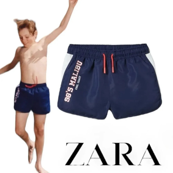 ZARA Kids | Navy |  “MALIBU” PRINT SWIMSUIT - Picture 1 of 6